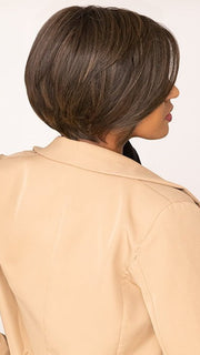 Sophia wearing ANASTASIA by KIM KIMBLE in MC4/10SS ESPRESSO MARTINI | Dark Brown with Lighter Brown Highlights
