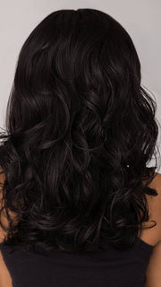 SHYLA wearing LAYERED APPEAL by HAIRDO in R2 Ebony | Off Black or Black/Brown
