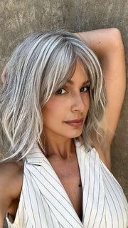 56F51 OYSTER | Light Grey with 20% Medium Brown Front, graduating to Grey with 30% Medium Brown Nape