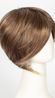 TOBACCO ROOTED | Medium Brown base with Light Golden Blonde highlights and Light Auburn lowlights and Dark Roots
