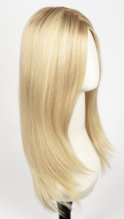 Color Champagne/Rooted = Light Ash Blonde, Medium Golden Blonde and Medium Honey Blonde blend and Dark Roots