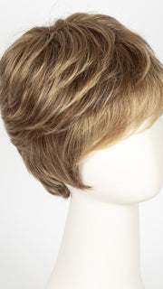 LIGHT BERNSTEIN ROOTED | Light Auburn, Light Honey Blonde, and Light Reddish Brown blend and Dark Roots