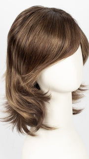 TOBACCO ROOTED | Medium Brown base with Light Golden Blonde highlights and Light Auburn lowlights and Dark Roots
