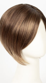 Color Hot-Mocca-Rooted = Medium Brown, Light Brown, and Light Auburn blend with Dark Roots