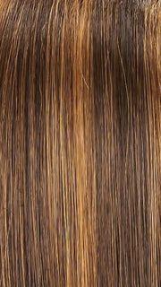 6F27 CARAMEL RIBBON  | Dark Brown with Light Red-Gold Blonde Highlights and Tips