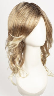 27T613S8 | Medium Natural Red-Gold Blonde and Pale Natural Gold Blonde Blend and Tipped, Shaded with Medium Brown