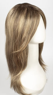 24BT18S8 | Medium Natural Ash and Light Natural Gold Blonde Blend, Shaded with Medium Brown