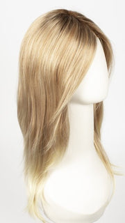 27T613S8 | Medium Natural Red-Gold Blonde and Pale Natural Gold Blonde Blend and Tipped, Shaded with Medium Brown