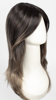 S2-103/18RO MIDNIGHT | Cascading Ombre Shade | Long Dark Roots blend into Lighter Brown Tones and Sparkling Ash Blond Tips