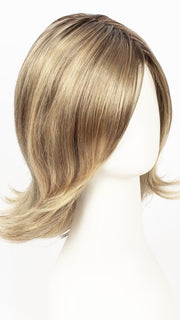 24BT18S8 SHADED MOCHA | Medium Natural Ash Blonde and Light Natural Gold Blonde Blend, Shaded with Medium Brown