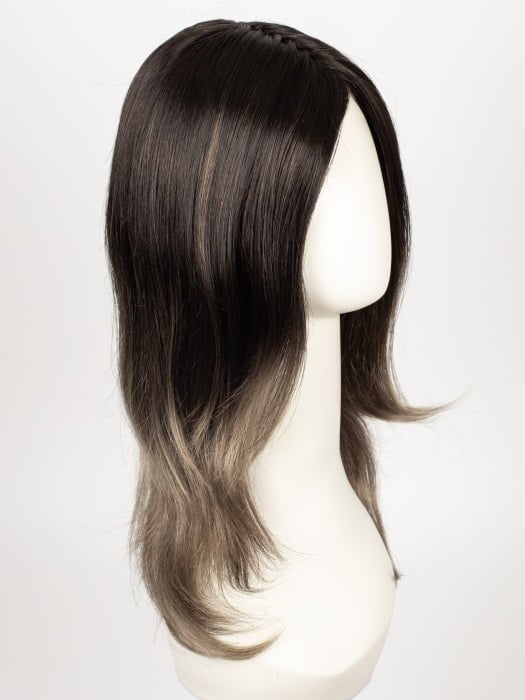 S2-103/18RO MIDNIGHT | Cascading Ombre Shade | Long Dark Roots blend into Lighter Brown Tones and Sparkling Ash Blond Tips