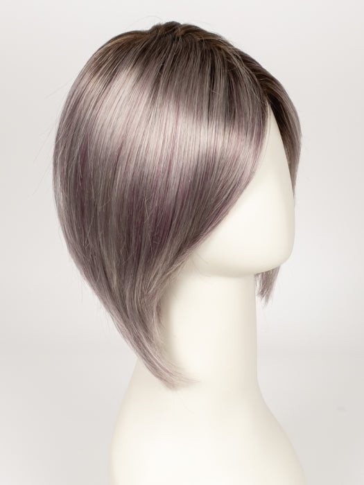 FS38/PLS8 FLURRY | Dark Natural Gold Brown with 35% Grey with Bold Plum Highlights, Shaded with Medium Brown