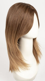 B8-27/30RO | Medium Natural Brown Roots to Midlengths, Medium Red-Gold Blonde Midlengths to Ends