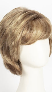 14/26S10 Shaded Pralines and Cream: Medium Ash Blonde and Caramel Blonde Blend with Light Brown roots