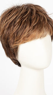 R3329S+ = Glazed Auburn | Rich Dark Reddish Brown with Pale Peach Blonde highlights