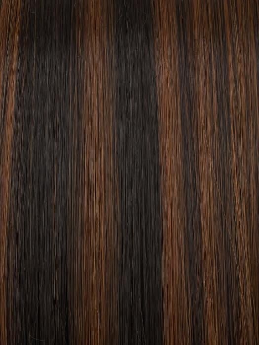 FS4/33/30A - Midnight Cocoa - Dark Brown, Medium Red, Medium Natural Red Blonde/Brown Blend with Medium Natural Red Blonde/Brown Blend Bold Highlights