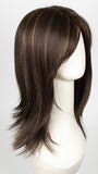 COFFEE LATTE R | Dark Brown with  Evenly Blended Honey Brown highlights with Dark Brown roots