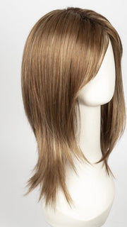 MAPLE SUGAR R | Rooted Medium Brown with Light Honey Brown Base and Strawberry Blonde Highlights