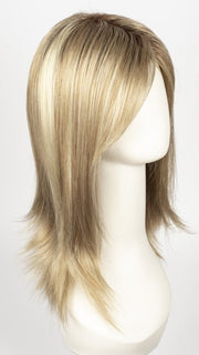 Color Creamy-Toffee R = Rooted Dark with Light Platinum Blonde and Light Honey Blonde 50/50 blend