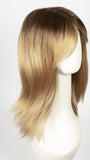 BANANA SPLIT LR | This is our most dramatic LR. The color shift is a bit more dramatic, but still universally wearable. The base is a slightly warmer brown that quickly shifts to a light golden blonde. I would best describe this color as a heavily rooted blonde.