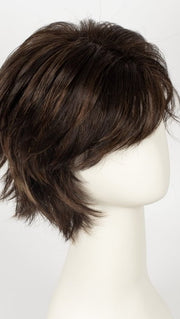 COFFEE LATTE R | Dark Brown with  Evenly Blended Honey Brown highlights with Dark Brown roots