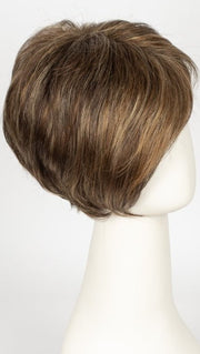 ALMOND-ROCKA | Dark Golden Brown base color with Strawberry Blonde and Bright Cooper evenly blended highlights