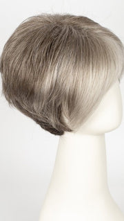 SANDY-SILVER | Silver Medium Brown blend that transitions to more Silver then Medium Brown then to Silver Bangs