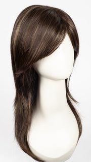 COFFEE-LATTE-R | Dark Brown with Evenly Blended Honey Brown Highlights with Dark Brown roots