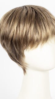 LIGHT-BERNSTEIN-ROOTED | Light Auburn, Light Honey Blonde, and Light Reddish Brown blend and Dark Roots