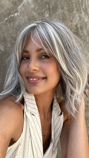 56F51 OYSTER | Light Grey with 20% Medium Brown Front, graduating to Grey with 30% Medium Brown Nape