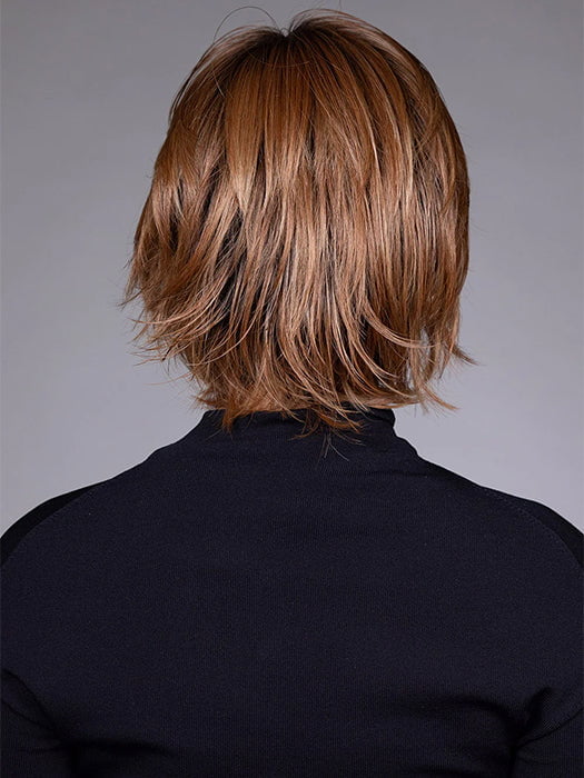 Model is wearing MIXED BERRY R | A bold, berry-inspired red with deep auburn tones and soft rooting for a natural regrowth effect.