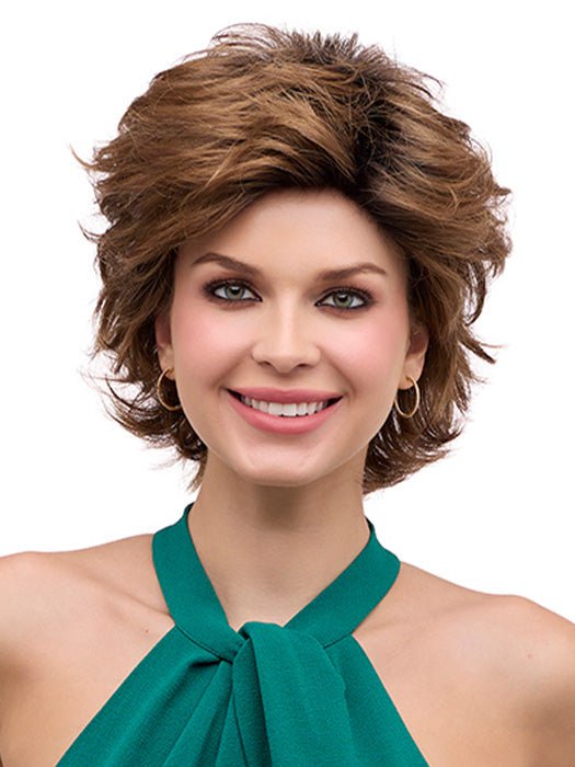 ALYSSA by Envy in CINNAMON TOFFEE | Neutral to Warm Light Brown with Dark Brown Roots