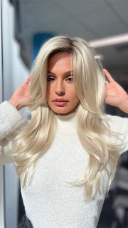 CHAMPAGNE R | Rooted Dark with Platinum Blonde