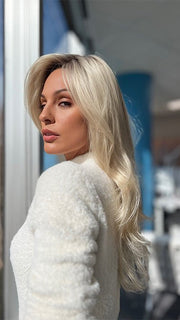 CHAMPAGNE R | Rooted Dark with Platinum Blonde