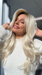 CHAMPAGNE R | Rooted Dark with Platinum Blonde