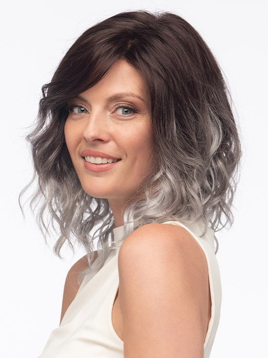 AVALON by Estetica in GRAYDIENT-STORM | Dark Brown Roots that Melt into Light Gray and Silver Tones Towards the Ends