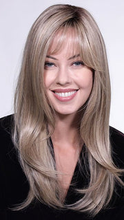 The extended lace front allows you to sweep the long bangs to the side