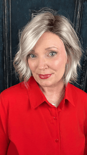 Mel B. @mels.be.ageless wearing ESPRIT by ELLEN WILLE in color SILVER-BLONDE-ROOTED 60.1001.24 | Pure Silver White Blended with Light Ash Blonde