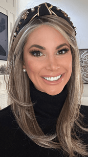 Katy C. @thewigeducator wearing SPOTLIGHT by RAQUEL WELCH WIGS in color RL12/22SS SHADED CAPPUCCINO | Light Golden Brown Evenly Blended with Cool Platinum Blonde Highlights and Dark Roots