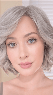 Steph B. @wigswithsteph is wearing the JANUARY by JON RENAU in color 56F51 OYSTER | Light Grey with 20% Medium Brown Front, graduating to Grey with 30% Medium Brown Nape. PPC MAIN IMAGE