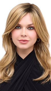 BELINDA by Envy in BUTTERSCOTCH SHADOW | A blend of Strong, Golden Blonde and Light Blonde with Dark Brown Roots