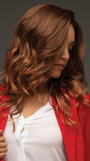 BLAZE by Estetica in COPPER-SUNSET | Chestnut Brown with Vibrant Copper Red Highlights and Subtle Auburn Tipped Ends