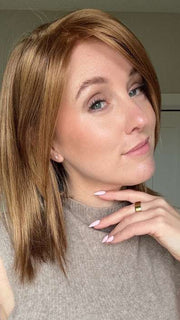 Carlyn @carlynwilson84 wearing SHAI by ESTETICA in color R30/28/26 | Medium Auburn/Light Auburn/Golden Blonde Blend