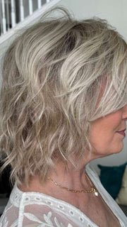 Mel B. @mels.be.ageless wearing ANIMA by ELLEN WILLE in color PEARL BLONDE ROOTED 101.20.23 | Pearl Platinum, Light Ash Blonde, and Light Neutral Blonde Roots
