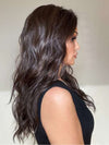 Crystal @crystallhoneycutt wearing California Beach Waves by TressAllure in shade 4/6R | Dark Brown