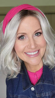 Natalie Gray @vanish.into.thin.hair wearing MILA by ELLEN WILLE in shade ICE BLONDE LIGHTED 60.1001.101 | Pearl White, Winter White, and Pearl Platinum Blend with Highlights throughout and Concentrated in the front