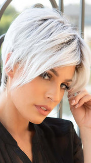 BRADY by ESTETICA in SILVERSUN/RT8 | Iced Blonde Dusted with Soft Sand and Golden Brown Roots