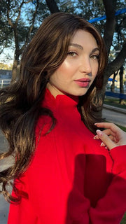 Maha wearing BRIANNA by ENVY in MEDIUM BROWN | Medium Brown with natural highlights