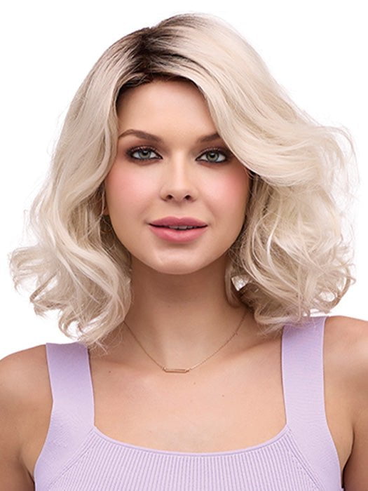 BRITTANEY by Envy in PLATINUM SHADOW | Light Blonde with Dark Roots
