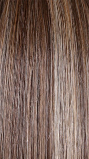 BROWN SUGAR COOKIE R | The roots are a Rich Brown Tone that seamlessly transitions into a Warm, Golden-Brown base. Delicate highlights in honey and toffee tones add dimension